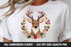 Autumn deer with Wreath Clipart Product Image 1