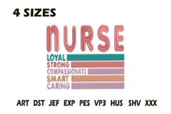 Nurse Embroidery Design | Strong Compassionate Caring Product Image 1