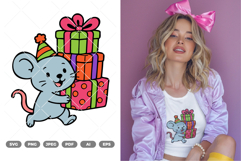 Party Mouse Colored SVG &amp; Clipart Product Image 1