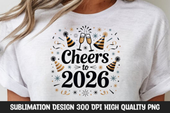 Cheers to 2026 Festive New Year Clipart Product Image 1
