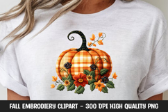 Orange Plaid Autumn Pumpkin Clipart Product Image 1
