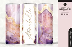 Personalised Name Tumbler Wrap PNG Sublimation | Marble Product Image 1