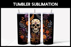 3D Skulls with Flowers Tumbler Sublimation |3D Halloween Product Image 2