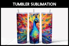 6 Rainbow Peacock Tumbler Sublimation Product Image 2