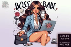 Boss Babe Charm - Empowering Businesswoman PNG Clip Art Product Image 1