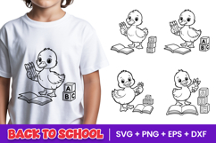 Cute School Duck Student SVG PNG Product Image 1