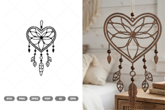 Heart Dream Catcher SVG &amp; Clipart Product Image 1