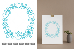Floral Frame SVG &amp; Clipart Product Image 1