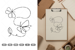 Minimalism Monoline Butterflies SVG &amp; Clipart Product Image 1
