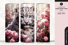 Christmas Snowy Animal Leopard Tumbler Wrap PNG Sublimation Product Image 1