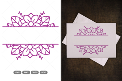Split Flower Border SVG &amp; Clipart Product Image 1
