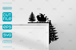 Christmas Door Corner SVG,Christmas decor laser file SVG Product Image 1
