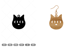 Cat Earrings SVG &amp; Clipart Product Image 1