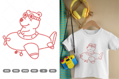 Bear on Airplane SVG &amp; Clipart Product Image 1
