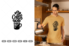 Coffee Laser Cut SVG &amp; Clipart Product Image 1