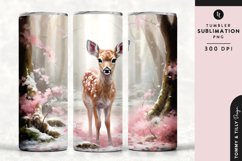 Christmas Snowy Animal Deer Tumbler Wrap PNG Sublimation Product Image 1