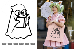 Book Lover Ghost SVG &amp; Clipart Product Image 1