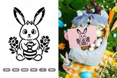 Easter Bunny SVG &amp; Clipart Product Image 1