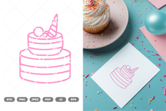 Birthday Cake SVG &amp; Clipart Product Image 1