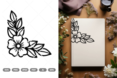 Floral Corner Decoration SVG &amp; Clipart Product Image 1