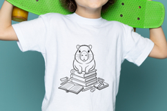 Cute Reading Hamster School SVG PNG Product Image 3