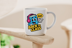 Back to Class Cartoon Book with Headphones Clipart PNG Product Image 3