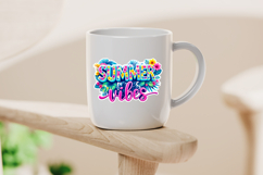 Summer Vibes Neon Tropical Flower Clipart PNG Product Image 4