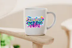 Summer Vibes Neon Tropical Flower Clipart PNG Product Image 4