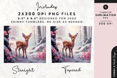 Christmas Snowy Animal Deer Tumbler Wrap PNG Sublimation Product Image 2