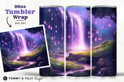 Mystical Waterfall Tumbler Wrap PNG | 20oz Straight & Tapere Product Image 1