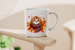 Autumn Cat with Cozy Scarf Clipart Product Image 4