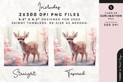 Christmas Snowy Animal Deer Tumbler Wrap PNG Sublimation Product Image 2