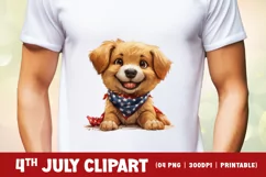 Patriotic dog 4th of July Watercolor clipart Product Image 2
