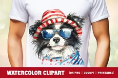 Patriotic dog 4th of July Watercolor clipart Product Image 2