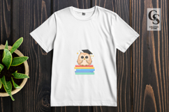 Graduation Owl Books Clipart Sublimation PNG Product Image 2