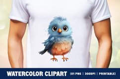 Cute baby bird watercolor clipart sublimation Product Image 2