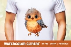 Cute baby bird watercolor clipart sublimation Product Image 2