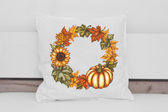 Rustic Pumpkin Autumn Wreath Clipart Product Image 3