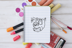 Cute Reading Sloth School SVG PNG Product Image 2