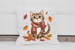 Playful Autumn Cat Pumpkin Clipart Product Image 2