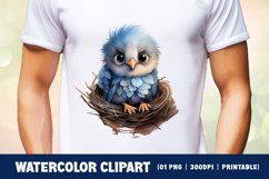 Cute baby bird watercolor clipart sublimation Product Image 2