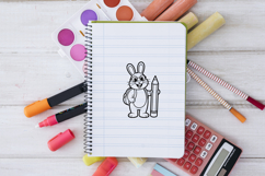 Cute Back to School Bunny Student SVG PNG Product Image 2