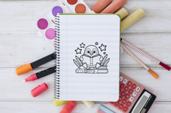 Cute Reading Penguin School SVG PNG Product Image 2