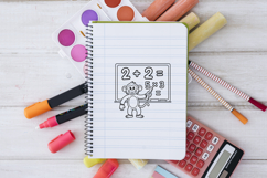Cute School Monkey Student SVG PNG Product Image 2