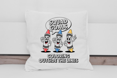 Colorful Crayon Squad Goals Cartoon Clipart PNG Product Image 2