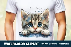 Patriotic cat 4th of July Watercolor clipart Product Image 2
