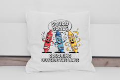 Colorful Crayon Squad Goals Cartoon Clipart PNG Product Image 4