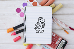 Cute School Dinosaur Student SVG PNG Product Image 3