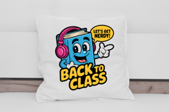 Back to Class Cartoon Book with Headphones Clipart PNG Product Image 4