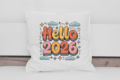 Hello 2026 Rainbow Clouds Clipart Product Image 2